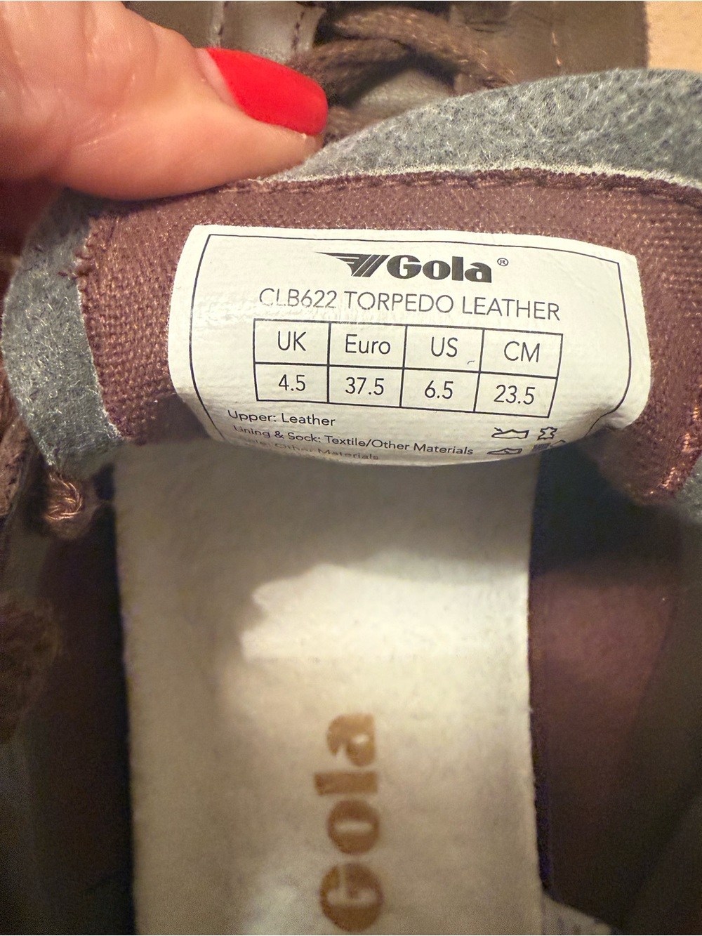 Gola Women’s Torpedo Sneakers Dark Brown/Off White - Picture 8 of 11